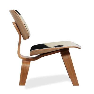 Mid Century Modern DCW Plywood Replica Chair With Pony Skin For House