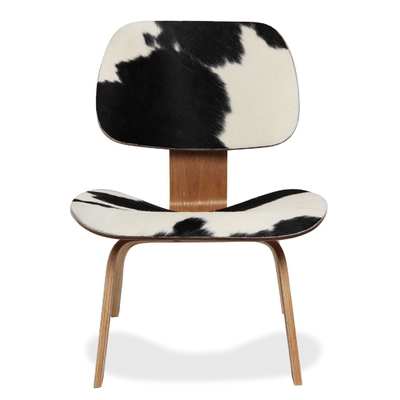 Mid Century Modern DCW Plywood Replica Chair With Pony Skin For House
