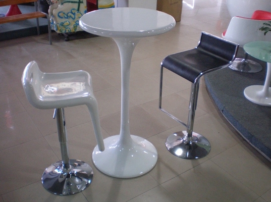 Danish Style Bar Height Dining Table , Marble Top Round Tulip Pub Style Table