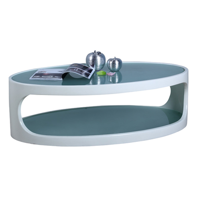 Oval Shape Black Color 	Fiberglass Coffee Table With Full Fiberglass