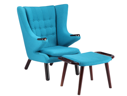 Cashmere Papa Bear Chaise Lounge Chair , Organic Design Upholstered Chaise Lounge