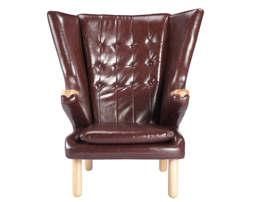 Living Room Leather Lounge Chair / Papa Bear Chair Soft Feeling With Ottoman