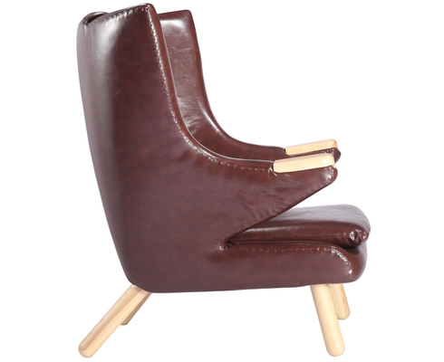 Living Room Leather Lounge Chair / Papa Bear Chair Soft Feeling With Ottoman