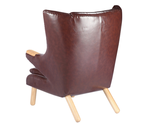 Living Room Leather Lounge Chair / Papa Bear Chair Soft Feeling With Ottoman