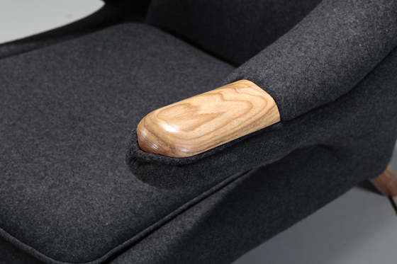 Danish Design Black Cashmere Replica Chair Papa Bear Chair and Ottoman