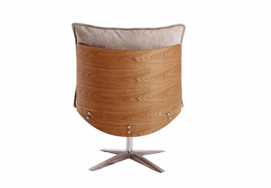 Foshan Furniture Plywood Shell Modern Swivel Chair with Iron Base For Living Room